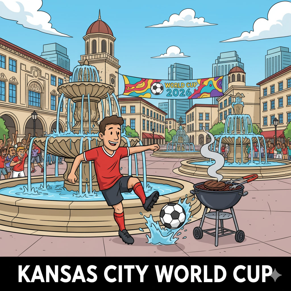 World Cup in Kansas City - fountains and soccer