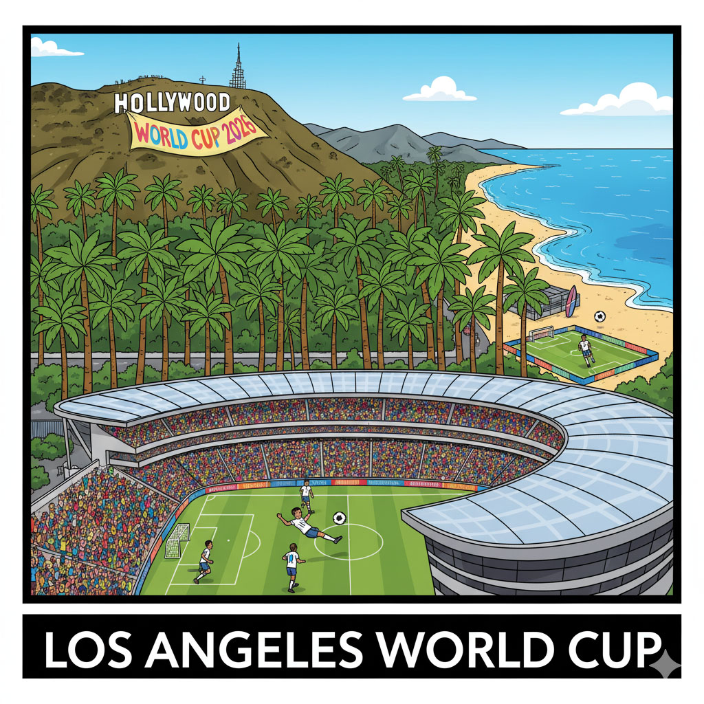 World Cup in Los Angeles - beach soccer near Hollywood