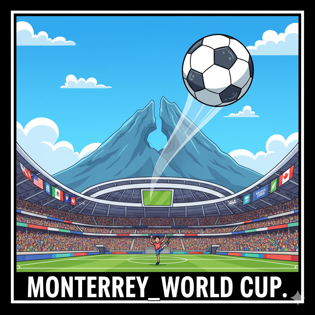 World Cup in Monterrey - mountain and stadium