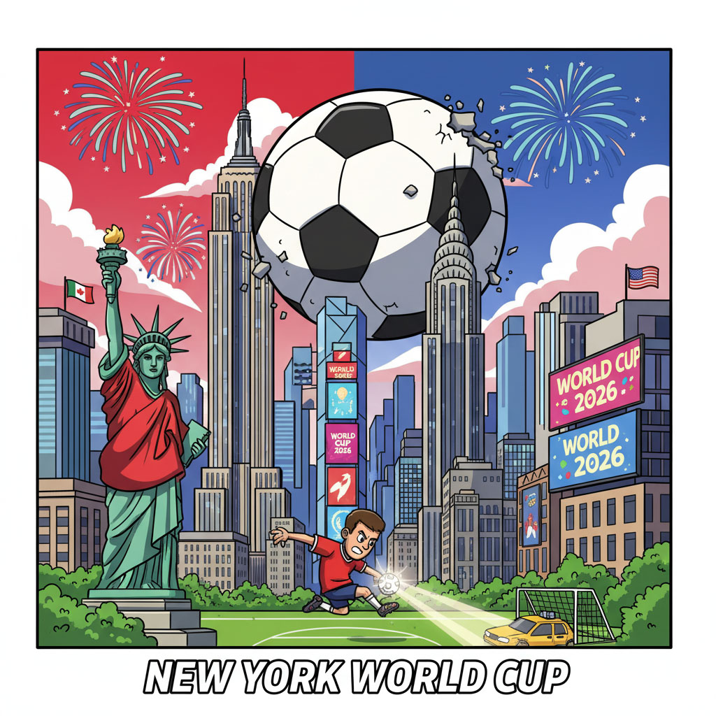 World Cup in New York - skyline and central park soccer
