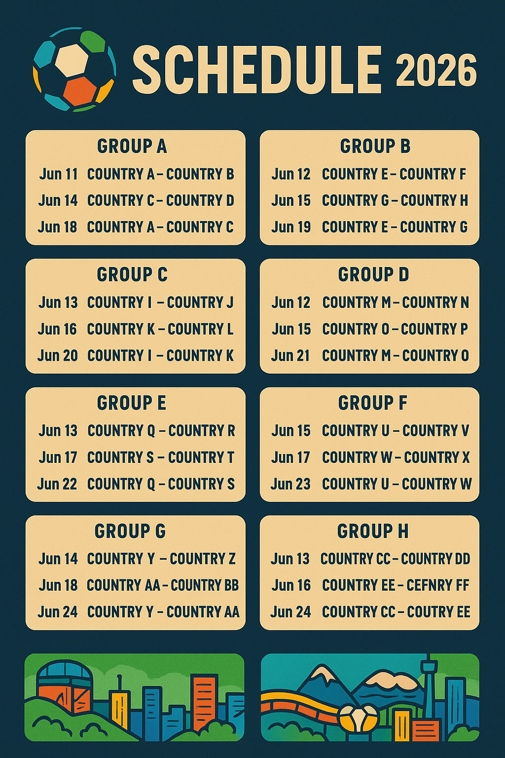 Full fixture list and schedule for 2026 World Cup
