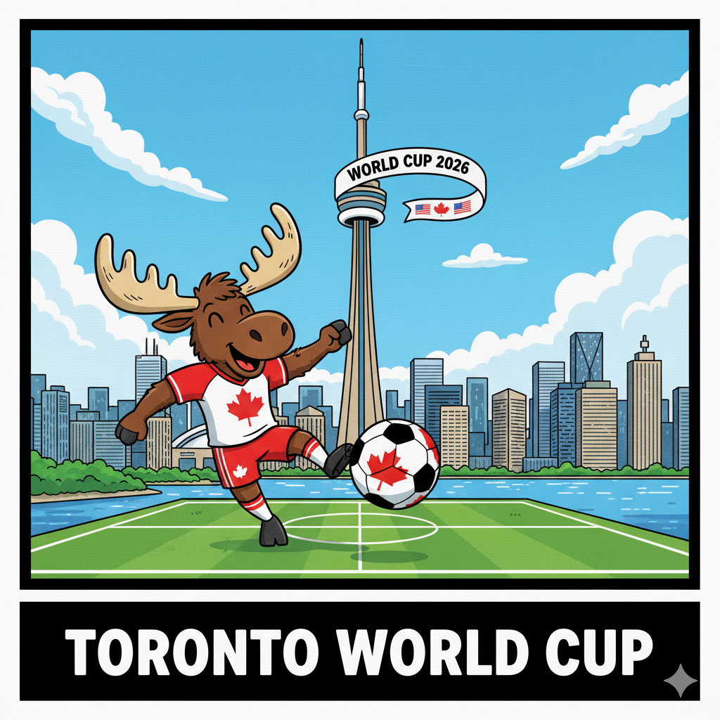 World Cup in Toronto - CN Tower and moose striker